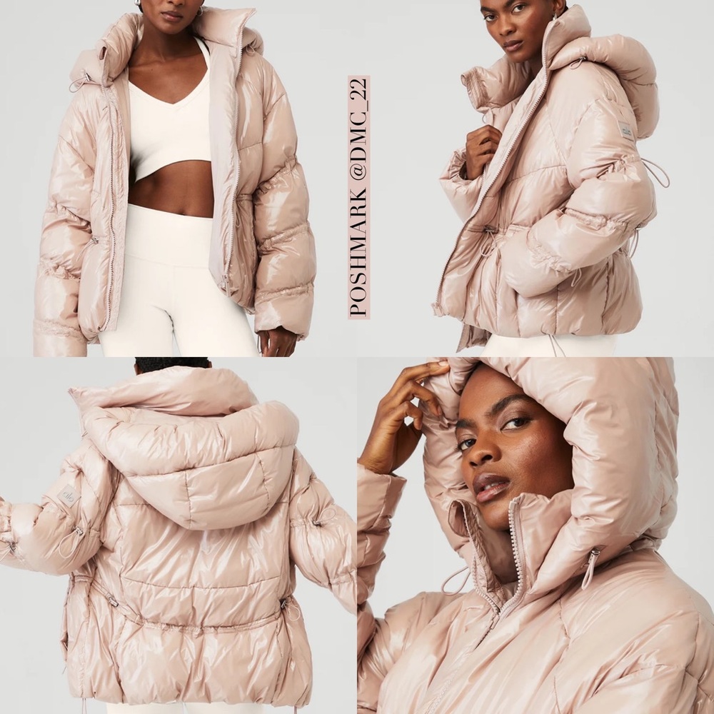 ALO Stunner Puffer Jacket Dusty Pink Size Small - Picture 3 of 14